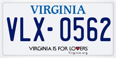 VA license plate VLX0562