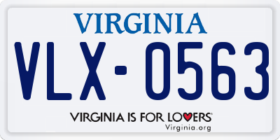 VA license plate VLX0563