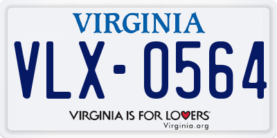 VA license plate VLX0564