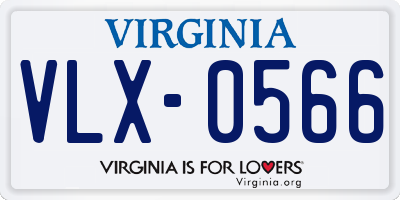 VA license plate VLX0566