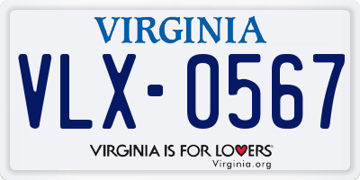 VA license plate VLX0567