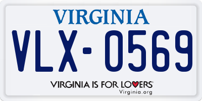 VA license plate VLX0569