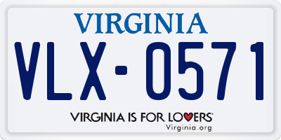 VA license plate VLX0571