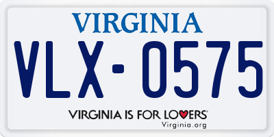 VA license plate VLX0575