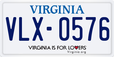 VA license plate VLX0576