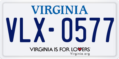 VA license plate VLX0577