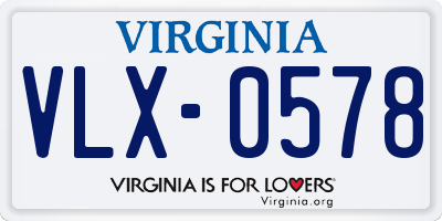 VA license plate VLX0578