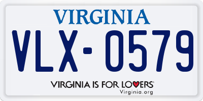 VA license plate VLX0579