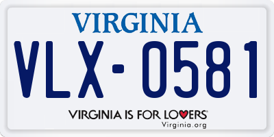 VA license plate VLX0581