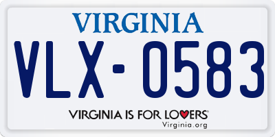 VA license plate VLX0583