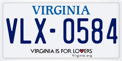 VA license plate VLX0584