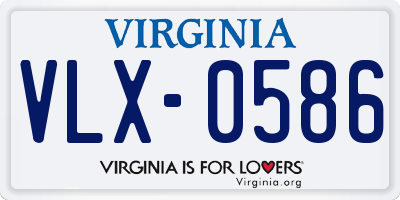 VA license plate VLX0586