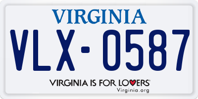 VA license plate VLX0587