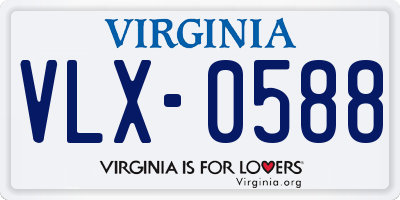 VA license plate VLX0588