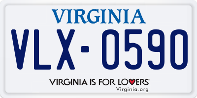 VA license plate VLX0590