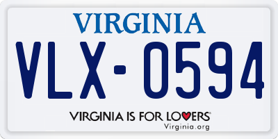 VA license plate VLX0594