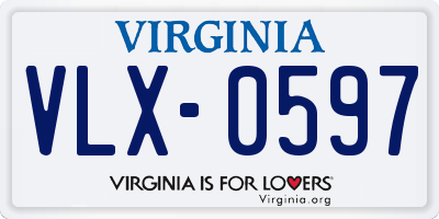 VA license plate VLX0597