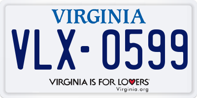 VA license plate VLX0599