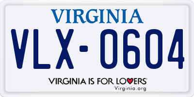 VA license plate VLX0604