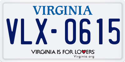 VA license plate VLX0615