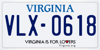 VA license plate VLX0618