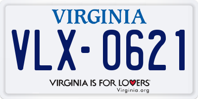 VA license plate VLX0621