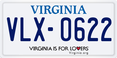 VA license plate VLX0622