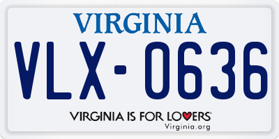 VA license plate VLX0636