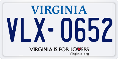 VA license plate VLX0652