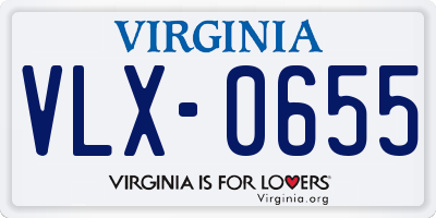 VA license plate VLX0655