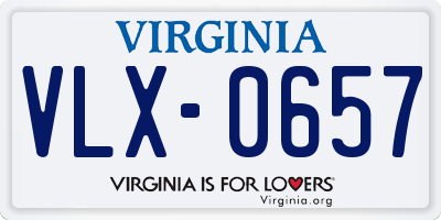 VA license plate VLX0657