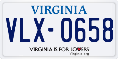 VA license plate VLX0658