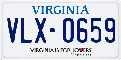 VA license plate VLX0659