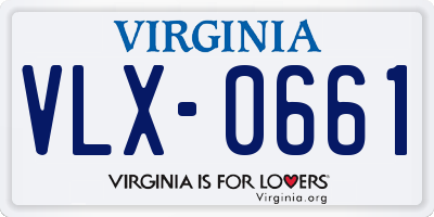 VA license plate VLX0661