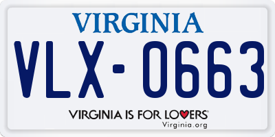 VA license plate VLX0663