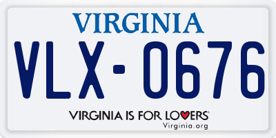 VA license plate VLX0676