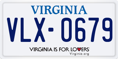 VA license plate VLX0679