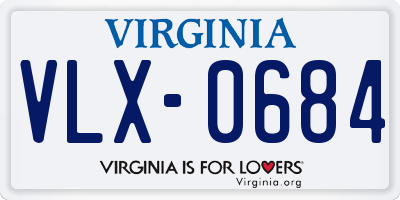 VA license plate VLX0684