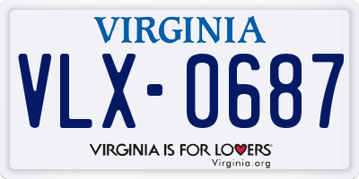 VA license plate VLX0687