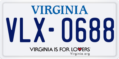 VA license plate VLX0688