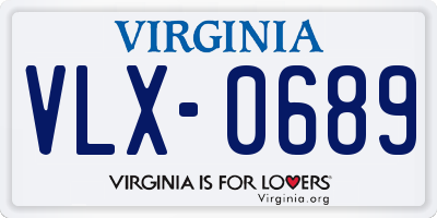 VA license plate VLX0689