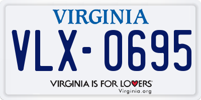 VA license plate VLX0695