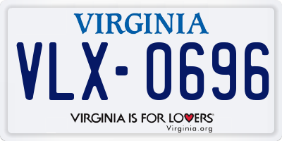 VA license plate VLX0696