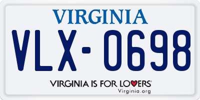 VA license plate VLX0698