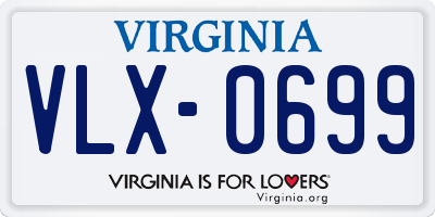 VA license plate VLX0699