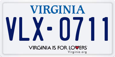 VA license plate VLX0711