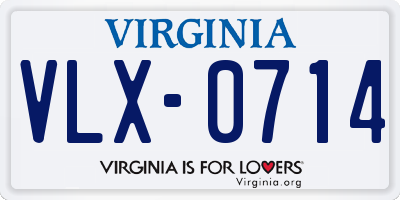 VA license plate VLX0714