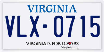 VA license plate VLX0715