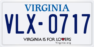 VA license plate VLX0717