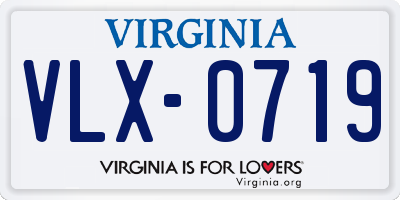 VA license plate VLX0719